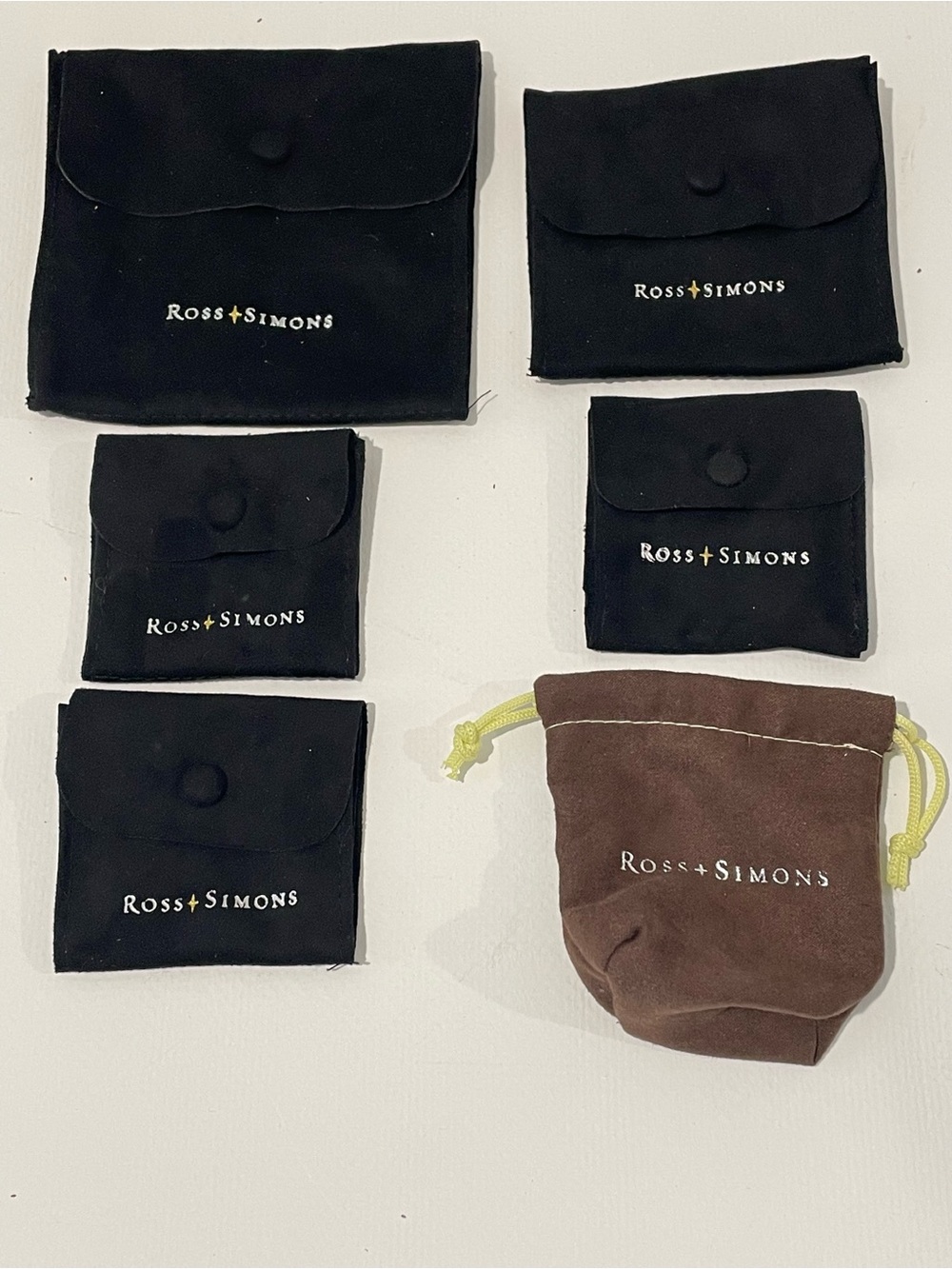 6 Ross + Simons Jewelry Bags Faux Suede Travel 5 Snap 1 Drawstring 4 Sizes